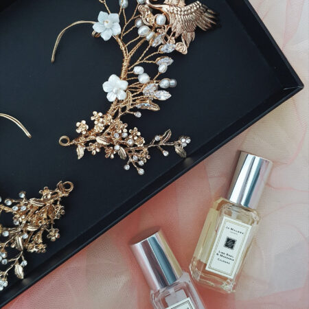 Crane Garden Earpiece - Gold (Left)