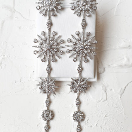 Starry Night Earrings - Rhodium White Gold