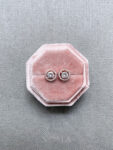 DIY Round Top Earrings - 18k Rose Gold, White Diamond