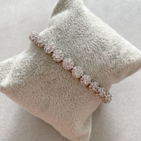 Round Paved II Bracelet - Rhodium White Gold