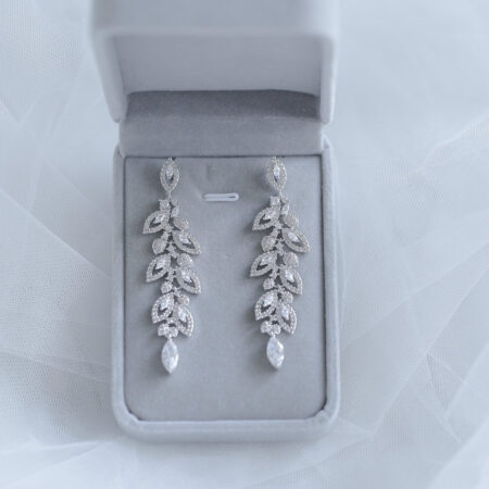 Iris Earrings - Rhodium White Gold