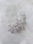 Paved Flower Branch Medium Hairvine/Brooch - White Gold