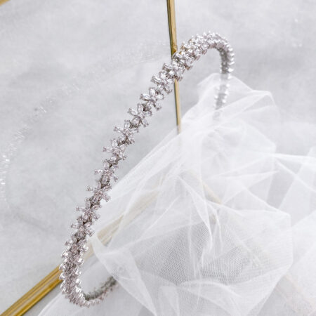 Five Petals Headband - Rhodium White Gold