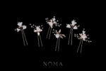 Clay Flower Blossom Quad Leaf Hairpin Set - Gold (6 pcs)