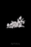 Clay Flower Blossom Leaf Shine Side Hairvine/Brooch - White Gold