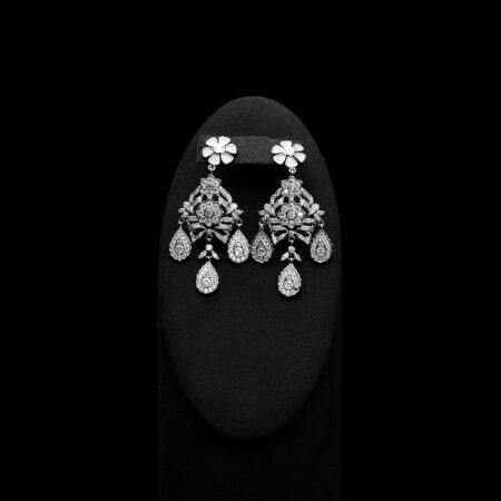 Palace Earrings - Rhodium White Gold