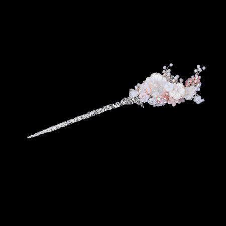 Jang Geum Long Hairpin - Silver, Pink