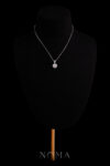 Classic Round 1.5 ct Halo Pendant - Rhodium White Gold, White Diamond