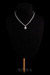 DJW-202300027-V-Round-01-ct-Tennis-Choker-with-Double-Bezel-Pear-Pendant-Necklace-Rhodium-White-Gold