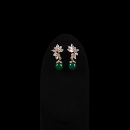 Tiffany Earrings - 18k Yellow Gold, Jade (Needle)