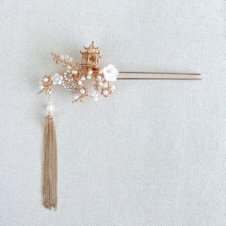 Pagoda in Spring Hairpin - Gold (Right)