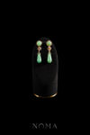 Simple Round Jade Pear Jade Earrings - Gold, Light Jade