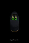 Donut Jade Half Ornamental Earrings - 18k Yellow Gold, Jade