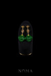 Scenery Painting Clover Lotus Jade Earrings - Doff Gold, Jade