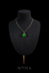 Simple Happiness Carved Donut Jade Pendant - 18k Yellow Gold, Jade