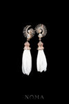 Meteora Feathery Earrings Attachment - Gold, White