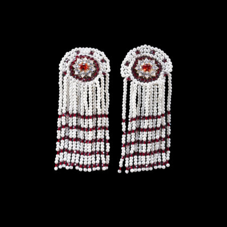 Oval Halo Mix Pearl Earrings - Gold, Ruby