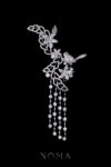 Bird Chirping in the Garden Side Hairvine/Brooch - White Gold