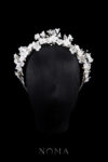 Clay Flower Rounded Mix Leaves Crown - Doff Silver
