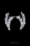 Curved Clay Flower Half Crown - Doff Silver