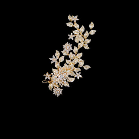 Paved Twigs Royal Art Side Hairvine/Brooch - Gold (Right)