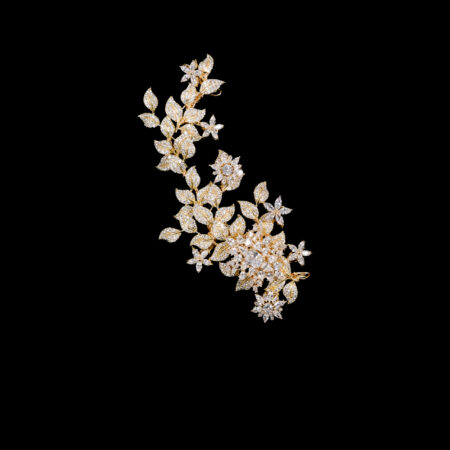 Paved Twigs Royal Art Side Hairvine/Brooch - Gold (Left)