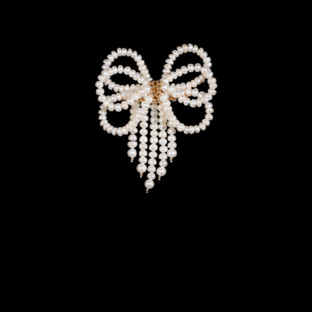 Bow Perle Brooch - Gold