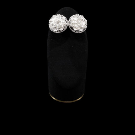Kembang Bundar Earrings - Doff Silver
