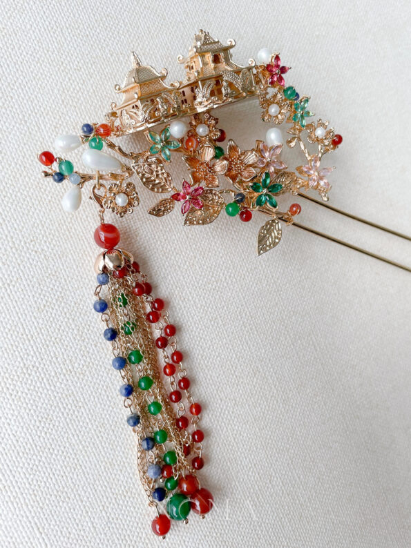 CHN-201900087-3D-Pagoda-in-Bloom-Hairpin-Gold-1