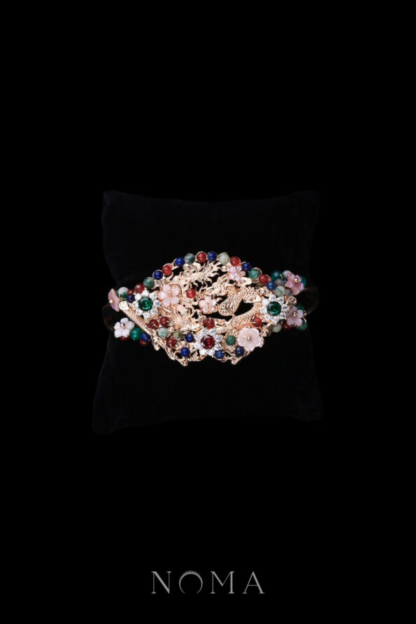 CHN-202100020-Dragon-Trapeze-Bun-Cuff-Set-Gold-Emerald-2-pcs-2