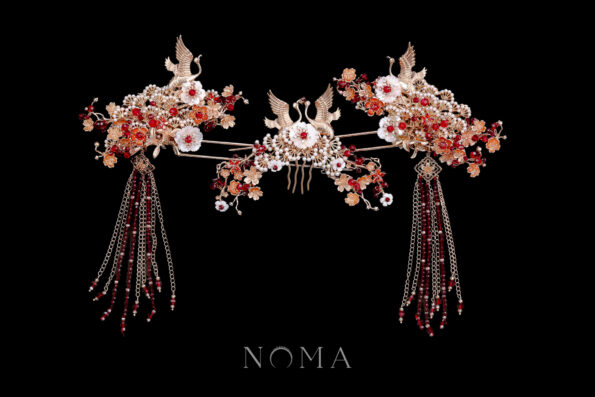 CHN-202200154-Flying-Crane-Pearl-Blossom-Set-Gold-Ruby-3-pcs