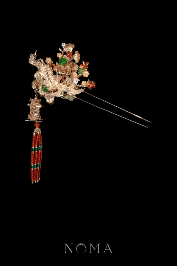 CHN-202300114-Phoenix-Ginkgo-Garden-Hairpin-Gold-Ruby-Right