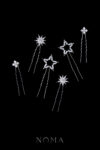 Sparkling Star Hairpin Set - Rhodium White Gold (6 pcs)