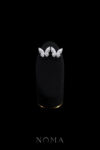 Butterfly T Arrangement Earrings - Rhodium White Gold