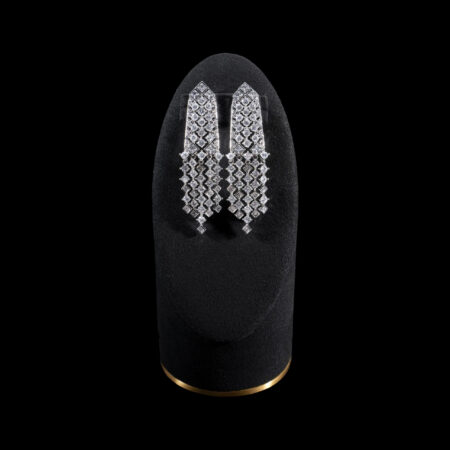 Monumental Earrings - Rhodium White Gold