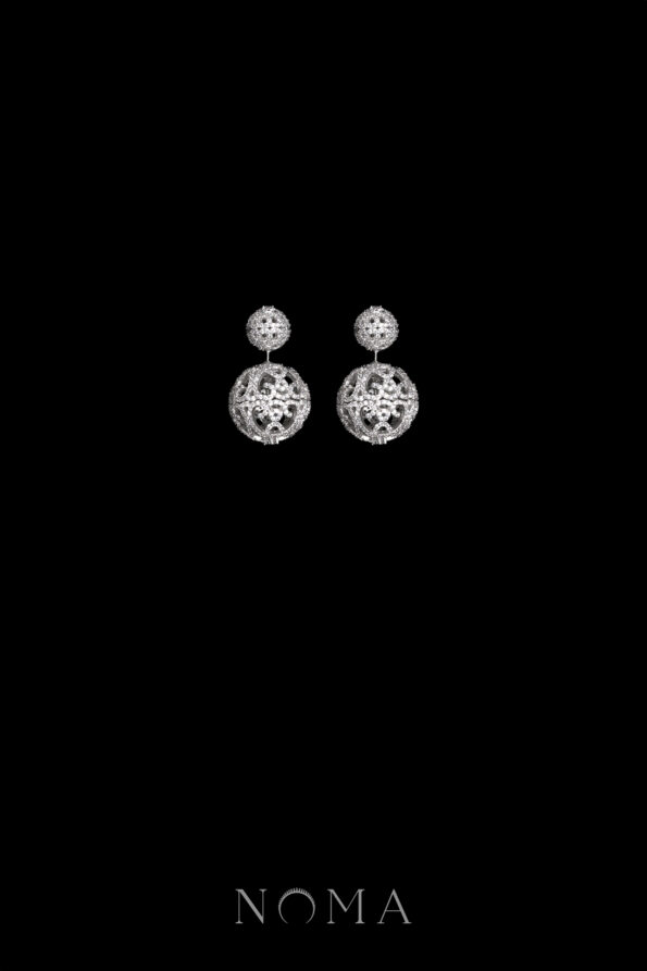 DJW-202300050-Ornamental-Ball-Earrings-Rhodium-White-Gold