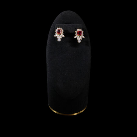 Royal Stud Large Earrings - 18k Yellow Gold, Pink Ruby