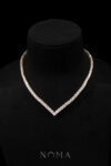 V Round 0.25 ct Tennis Choker - 18k Yellow Gold