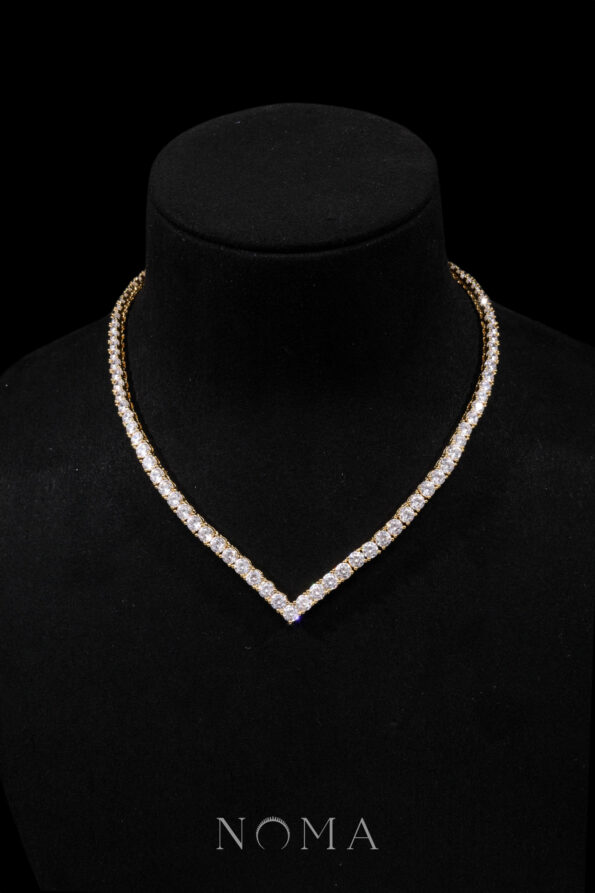 DJW-202300081-V-Round-025-ct-Tennis-Choker-18k-Yellow-Gold