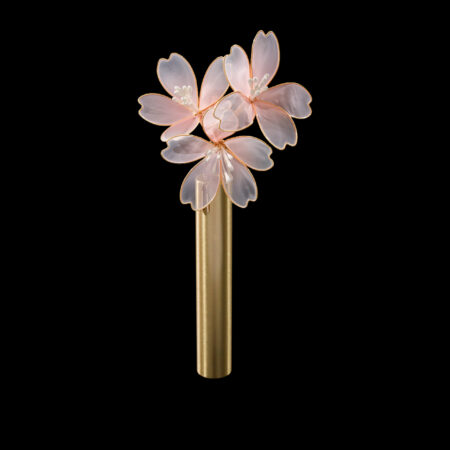 LR Blossoming Pink Flower Side Haircomb - Gold, Pink