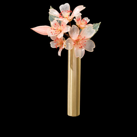 LR Pink Flower Side Hairvine - Gold, Pink