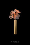LR Transparent Pink Flower Hairpin - Gold, Pink