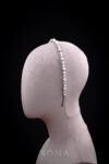 Marble Diamond Pearl Headband - Rhodium White Gold, White