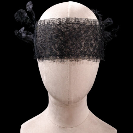 Shades Lace Eye Veil - White Silver, Black