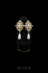 Heritage Element Earrings - 18k Yellow Gold, White Pearl