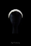 Clay Flower Jasmine Tiny Triple Headband - White Silver