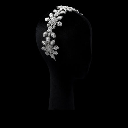 Royal Art Extravagant Arrangement Headband - White Gold