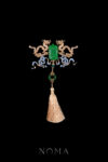 Prosperity Jade Dragon Brooch - Gold, Jade