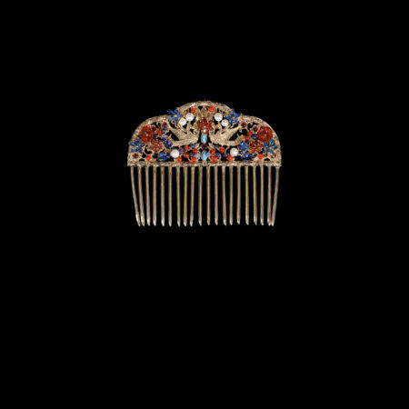 Oriental Twin Bird Haircomb - Gold