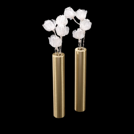 LR Peony Bud Hairpin Set - White Silver, White (6 pcs)
